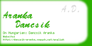 aranka dancsik business card